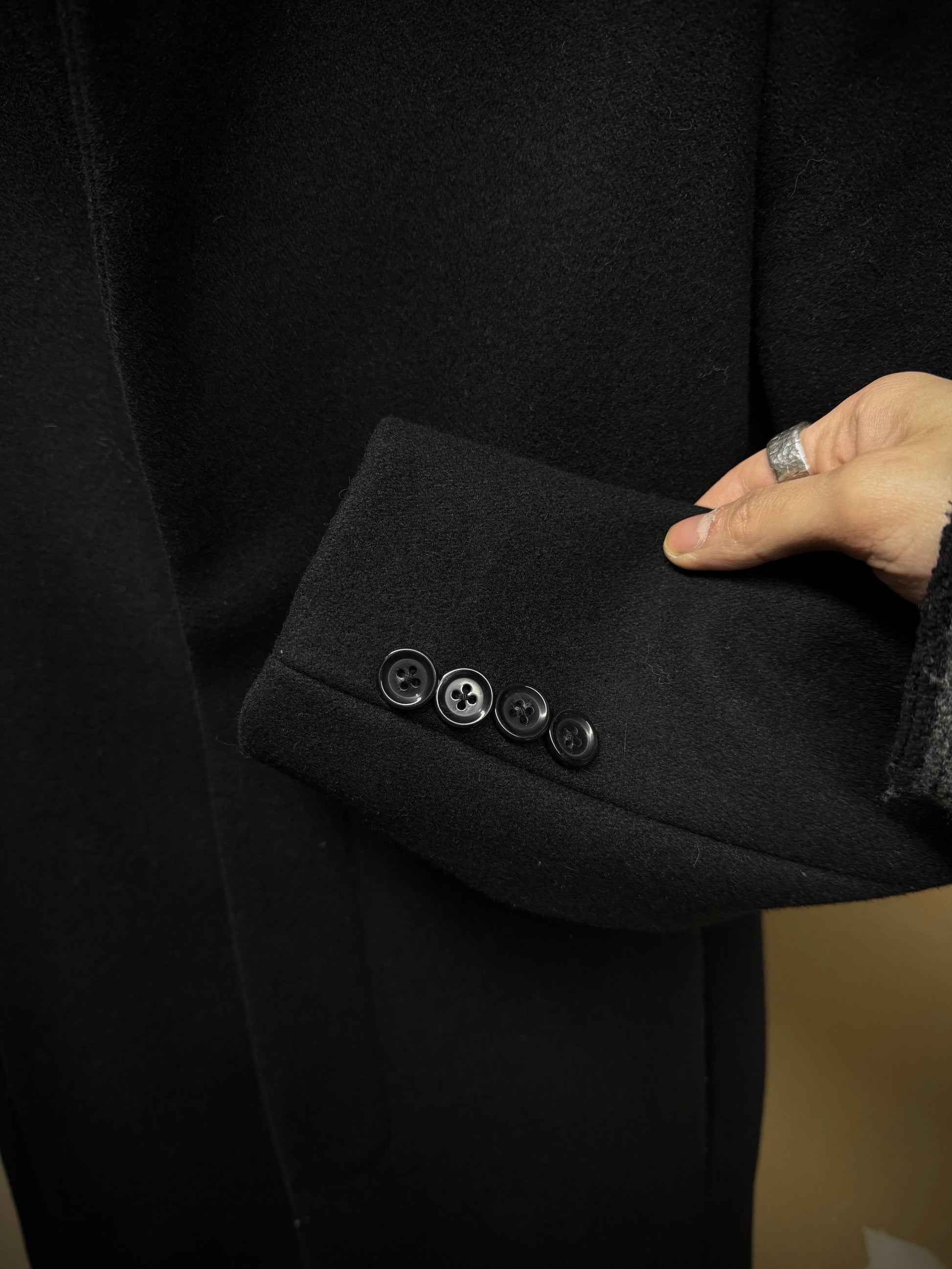 Attachment by Kazuyuki Kumagai Tailored Wool Short Coat detail | DRIEW GARMENTS