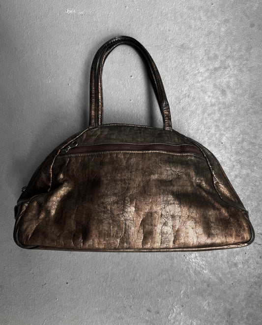 Jas M.B Early 00s Rustic Gold Steerhide Leather Handbag