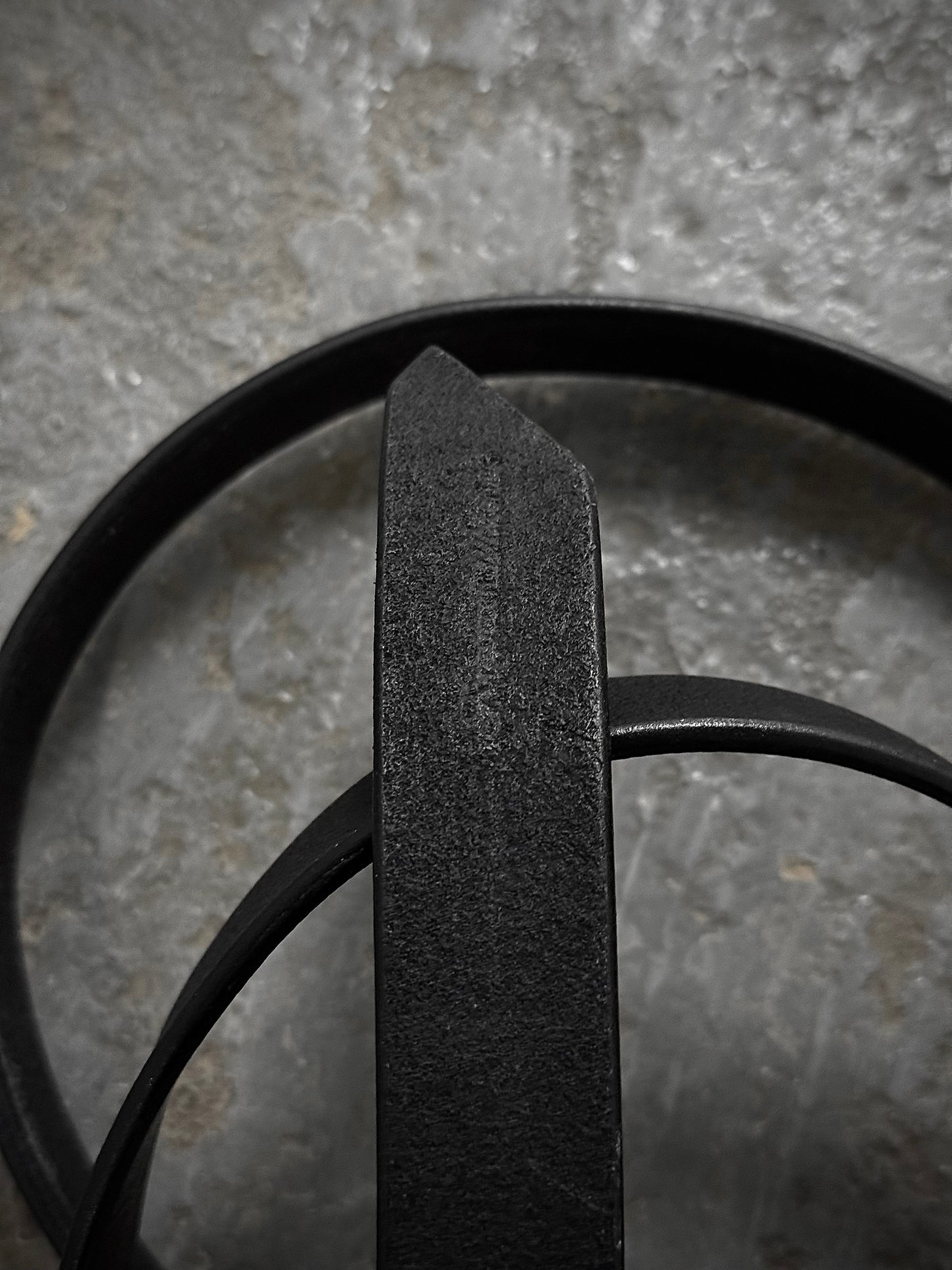 Professor.E "Forgotten Materials" Conjoined Cow Leather Belt detail | DRIEW GARMENTS