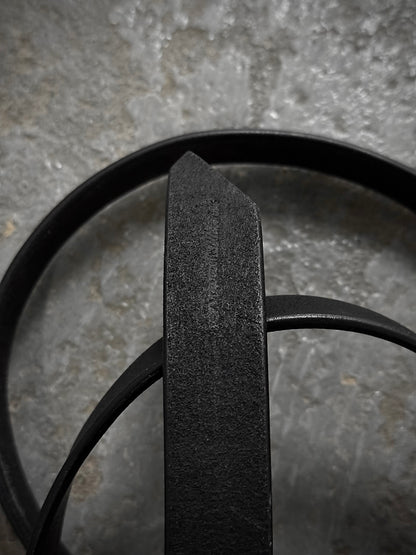 Professor.E "Forgotten Materials" Conjoined Cow Leather Belt detail | DRIEW GARMENTS