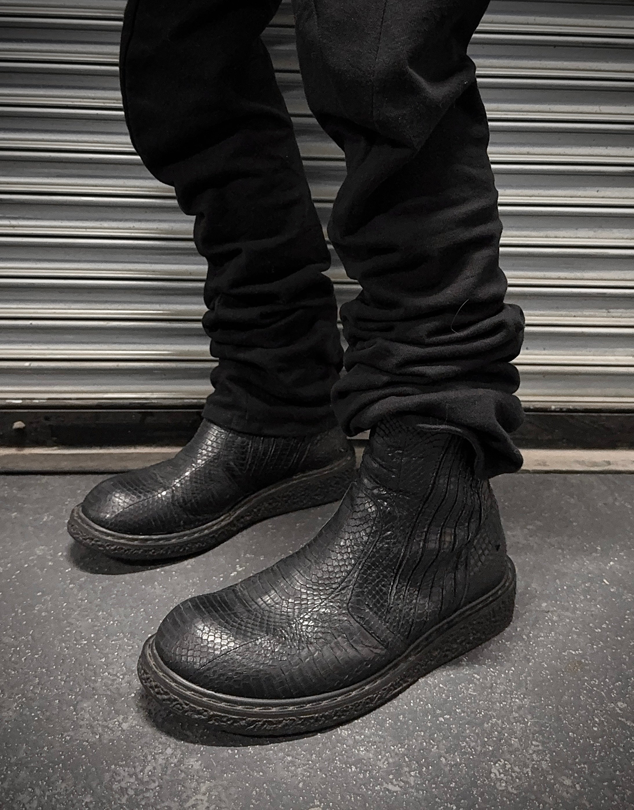 Rick Owens SS09 “STRUTTER” Python Skin Engineer Boots – DRIEW