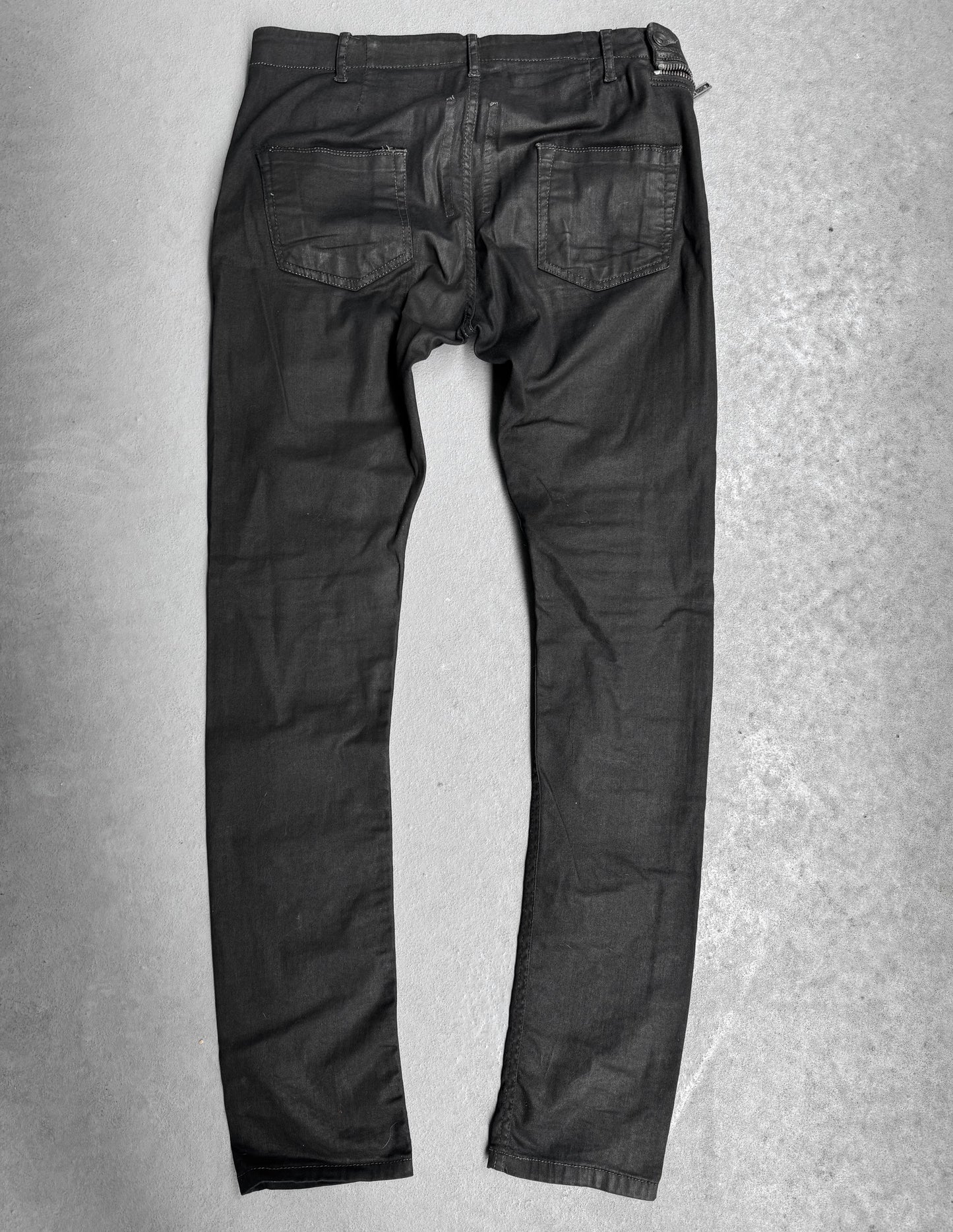 Rick Owens DRKSHDW SS14 “VICIOUS” Mineral Waxed Aircut Skinny Denim