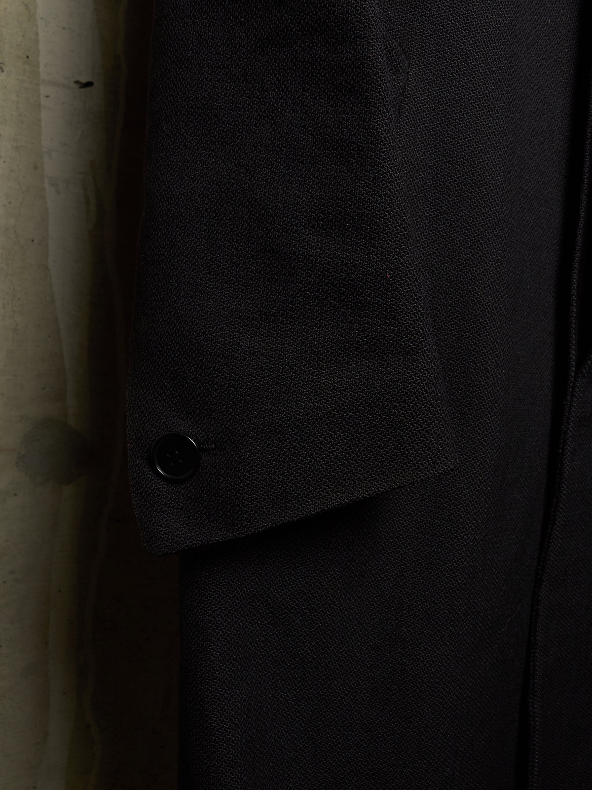 Carol Christian Poell 2009 'OM/2340L PETT/10' Black High Neck Wool Ramie Coat