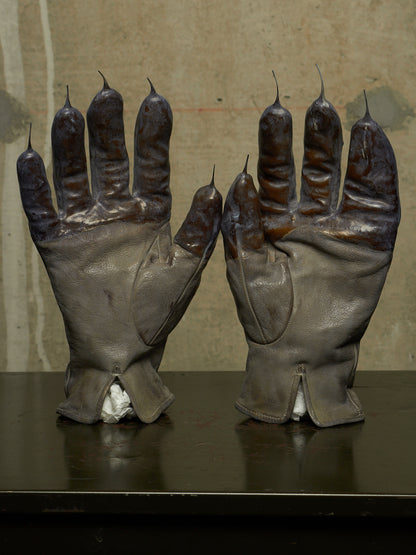 Carol Christian Poell 'AM/2459 ROOMS-PTC/036' Object-dyed Rubber Drip Leather Gloves
