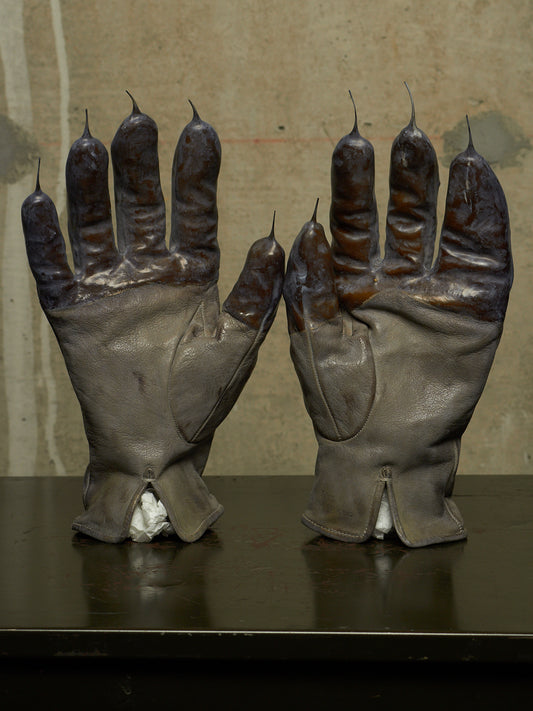 Carol Christian Poell 'AM/2459 ROOMS-PTC/036' Object-dyed Rubber Drip Leather Gloves