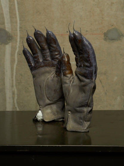 Carol Christian Poell 'AM/2459 ROOMS-PTC/036' Object-dyed Rubber Drip Leather Gloves