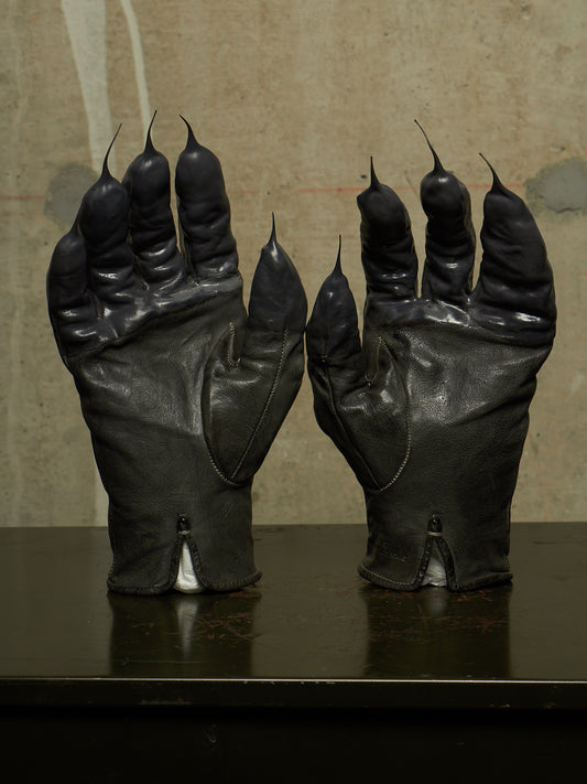 Carol Christian Poell 'AM/2459 ROOMS-PTC/19' Object-dyed Rubber Drip Leather Gloves