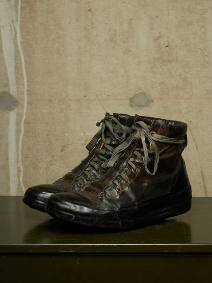 Carol Christian Poell ‘AM/2524 ROOMS-PTC/10’ Black Object-dyed Kangaroo Leather Drip Sneakers