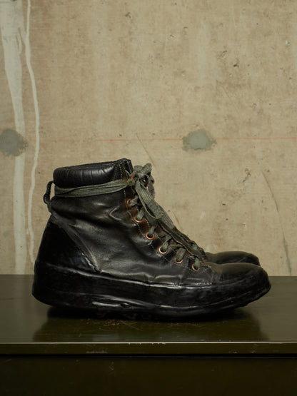 Carol Christian Poell ‘AM/2524 ROOMS-PTC/10’ Black Object-dyed Kangaroo Leather Drip Sneakers