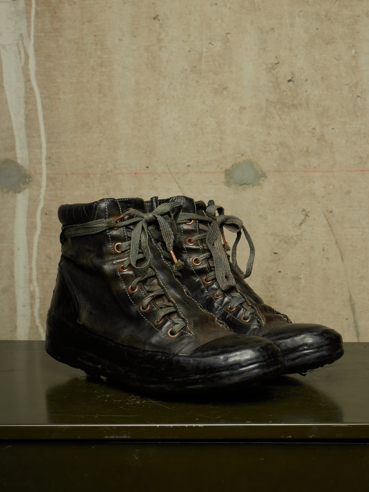 Carol Christian Poell ‘AM/2524 ROOMS-PTC/10’ Black Object-dyed Kangaroo Leather Drip Sneakers