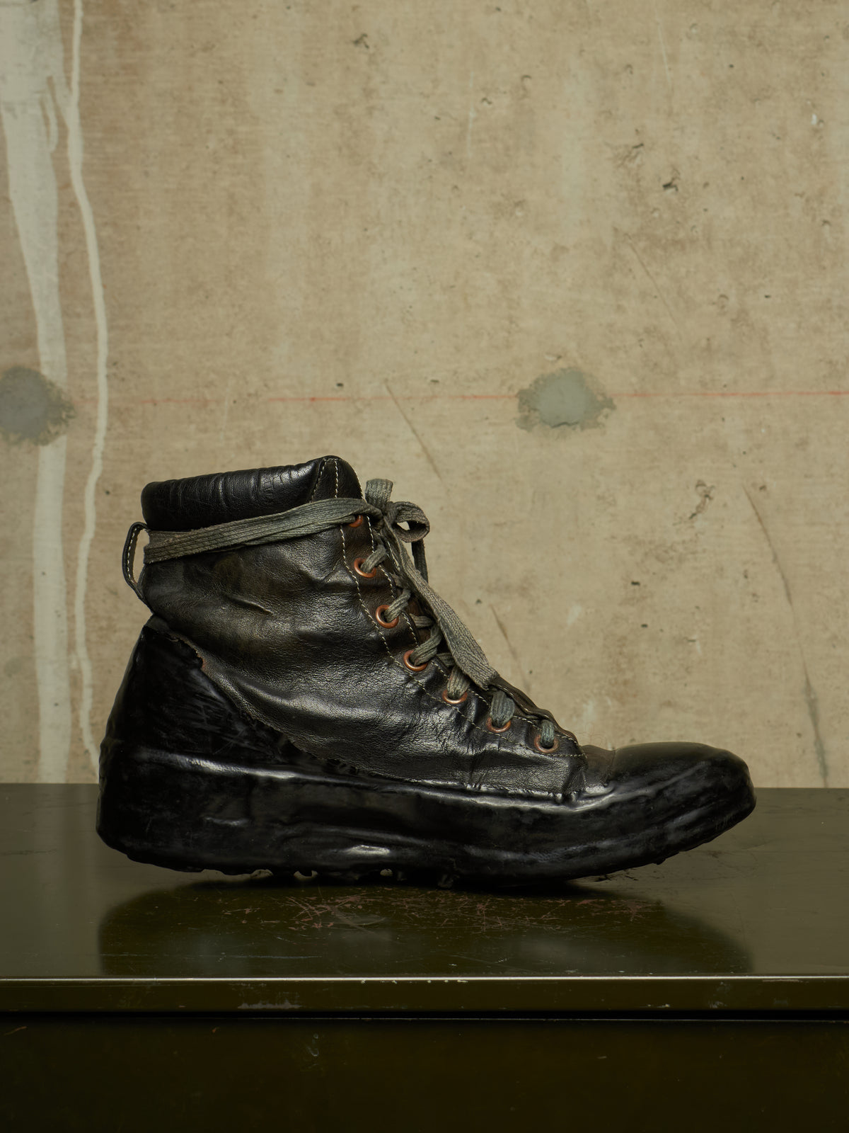 Carol Christian Poell ‘AM/2524 ROOMS-PTC/10’ Black Object-dyed Kangaroo Leather Drip Sneakers