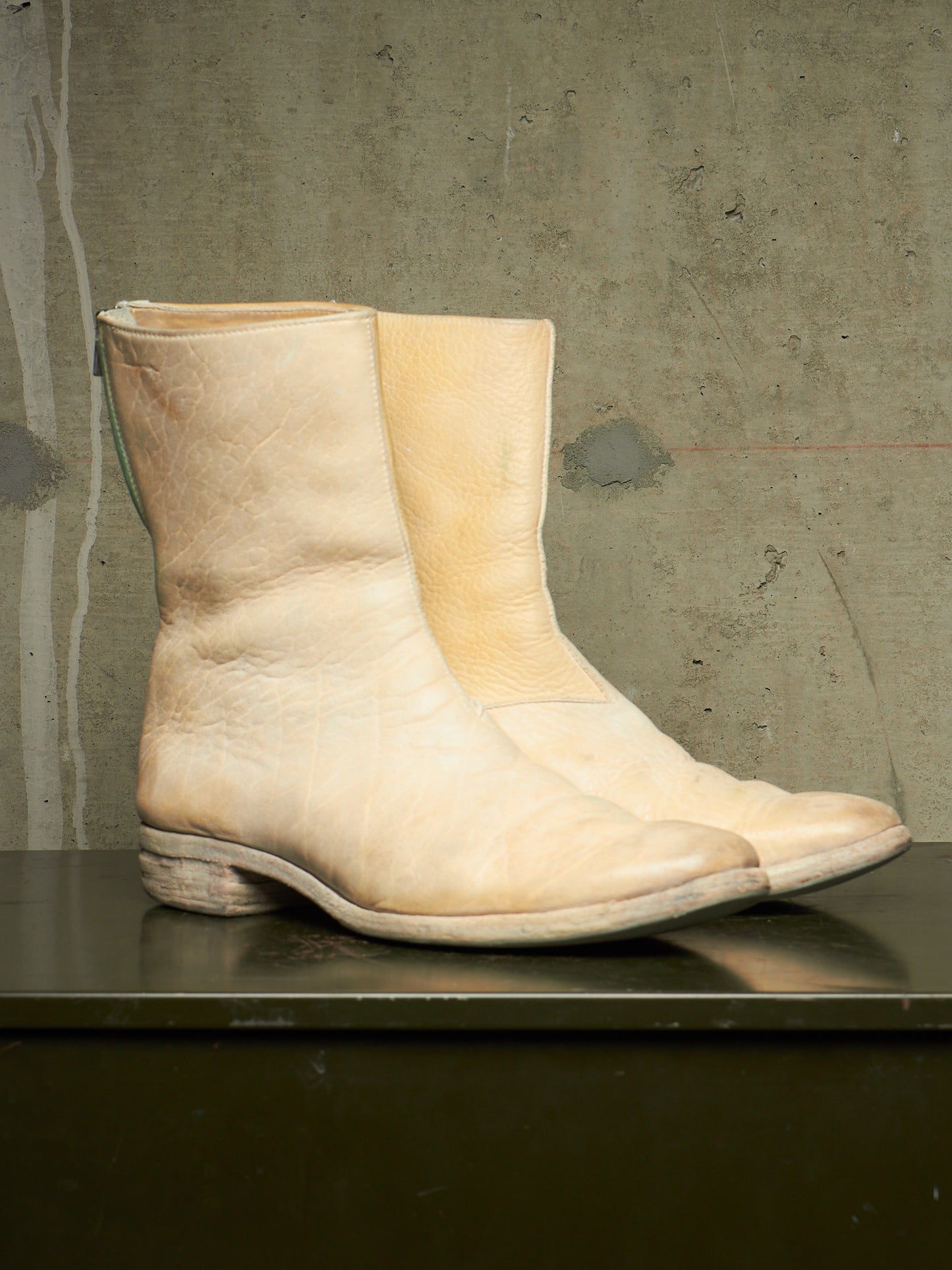 Carol Christian Poell ‘AM/2061L BIUS-PTC/1’ Object-dyed Bison Leather Tornado Zip Boots