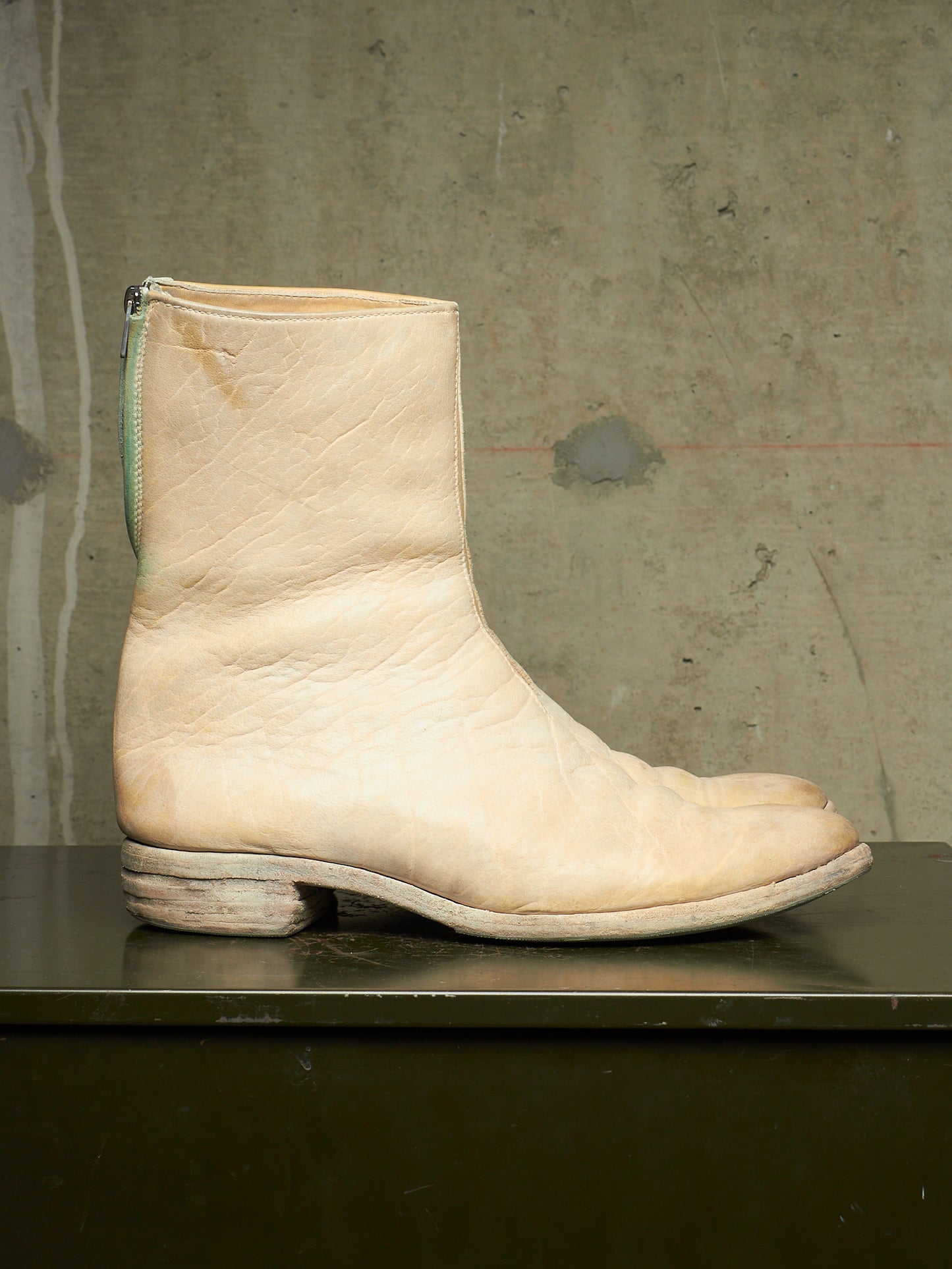 Carol Christian Poell ‘AM/2061L BIUS-PTC/1’ Object-dyed Bison Leather Tornado Zip Boots