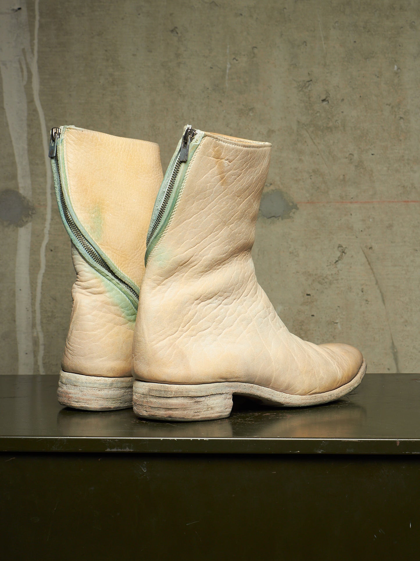 Carol Christian Poell ‘AM/2061L BIUS-PTC/1’ Object-dyed Bison Leather Tornado Zip Boots