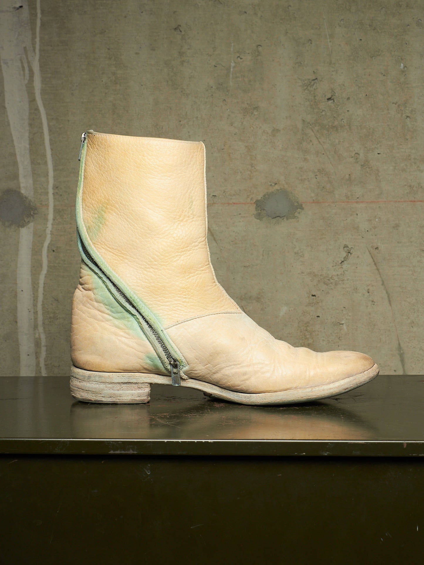 Carol Christian Poell ‘AM/2061L BIUS-PTC/1’ Object-dyed Bison Leather Tornado Zip Boots