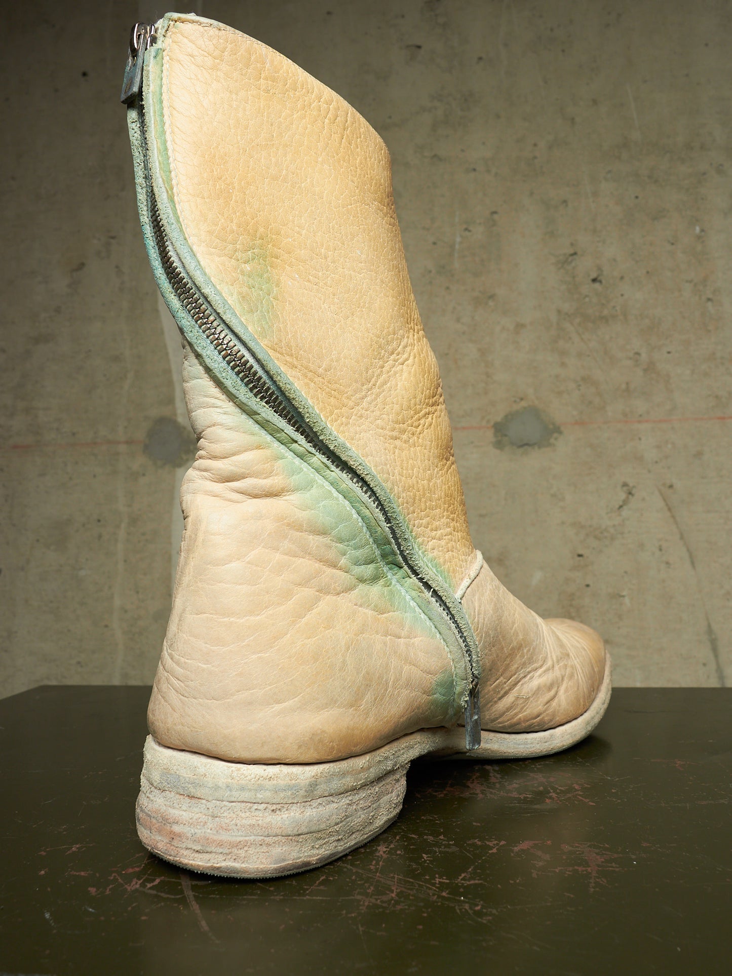 Carol Christian Poell ‘AM/2061L BIUS-PTC/1’ Object-dyed Bison Leather Tornado Zip Boots