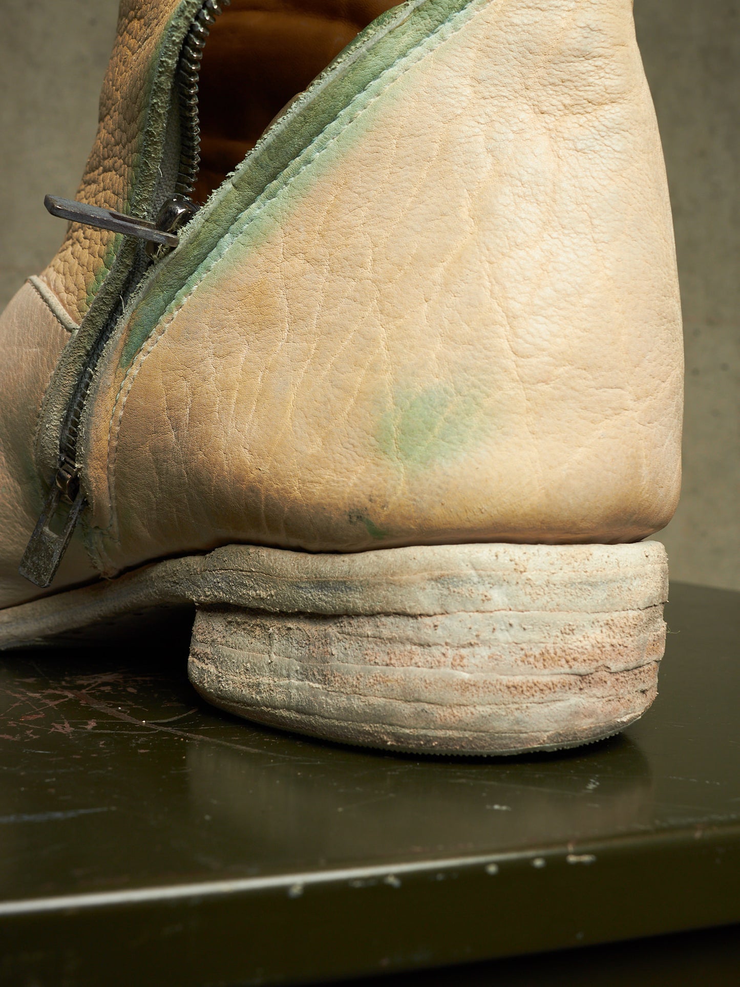 Carol Christian Poell ‘AM/2061L BIUS-PTC/1’ Object-dyed Bison Leather Tornado Zip Boots