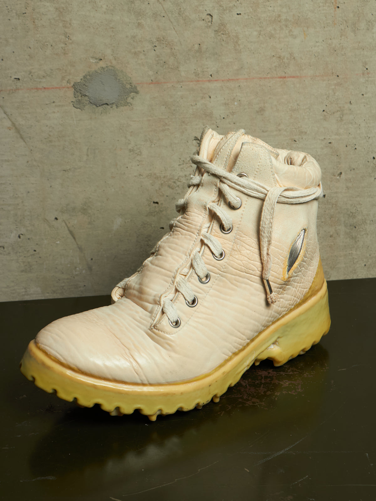 Carol Christian Poell 'AM/2684 CUBS-PTC/01' Object Dyed One-Piece Shell Cordovan Leather Prosthetic Ankle Rubber Drip Work Boot