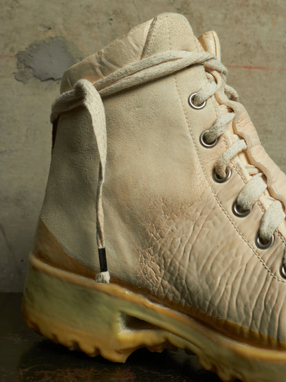 Carol Christian Poell 'AM/2684 CUBS-PTC/01' Object Dyed One-Piece Shell Cordovan Leather Prosthetic Ankle Rubber Drip Work Boot