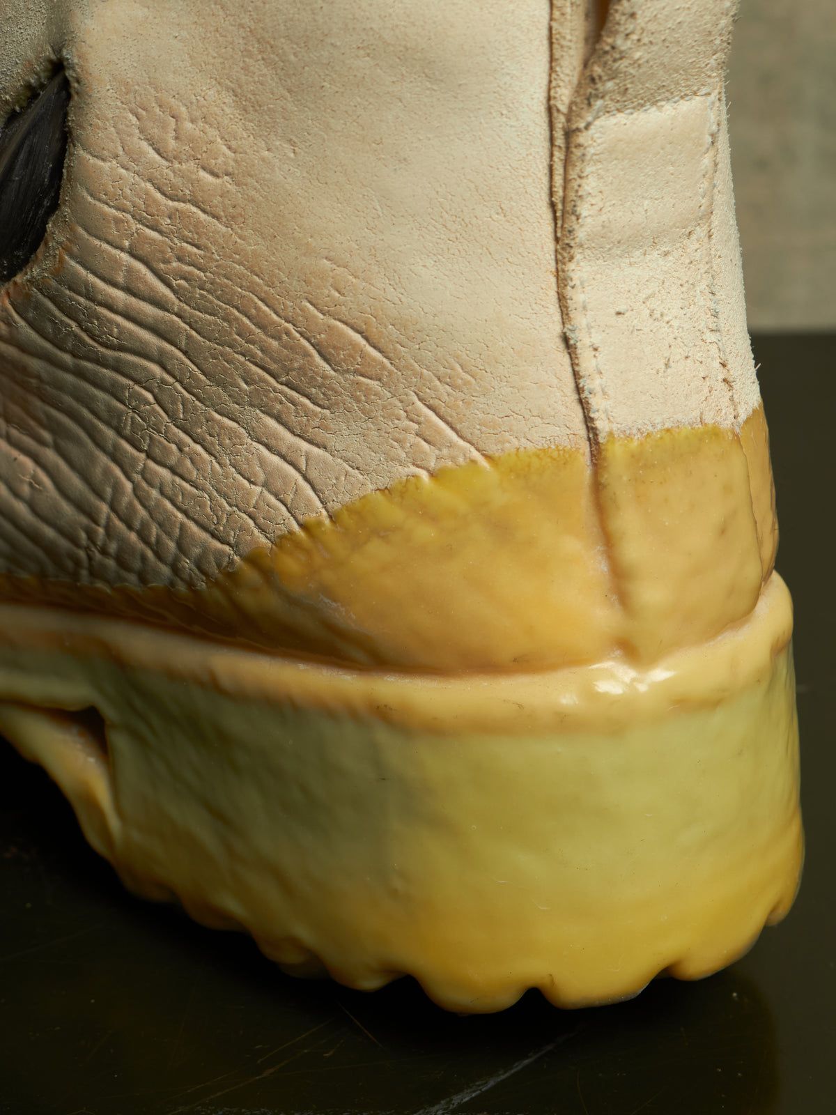 Carol Christian Poell 'AM/2684 CUBS-PTC/01' Object Dyed One-Piece Shell Cordovan Leather Prosthetic Ankle Rubber Drip Work Boot