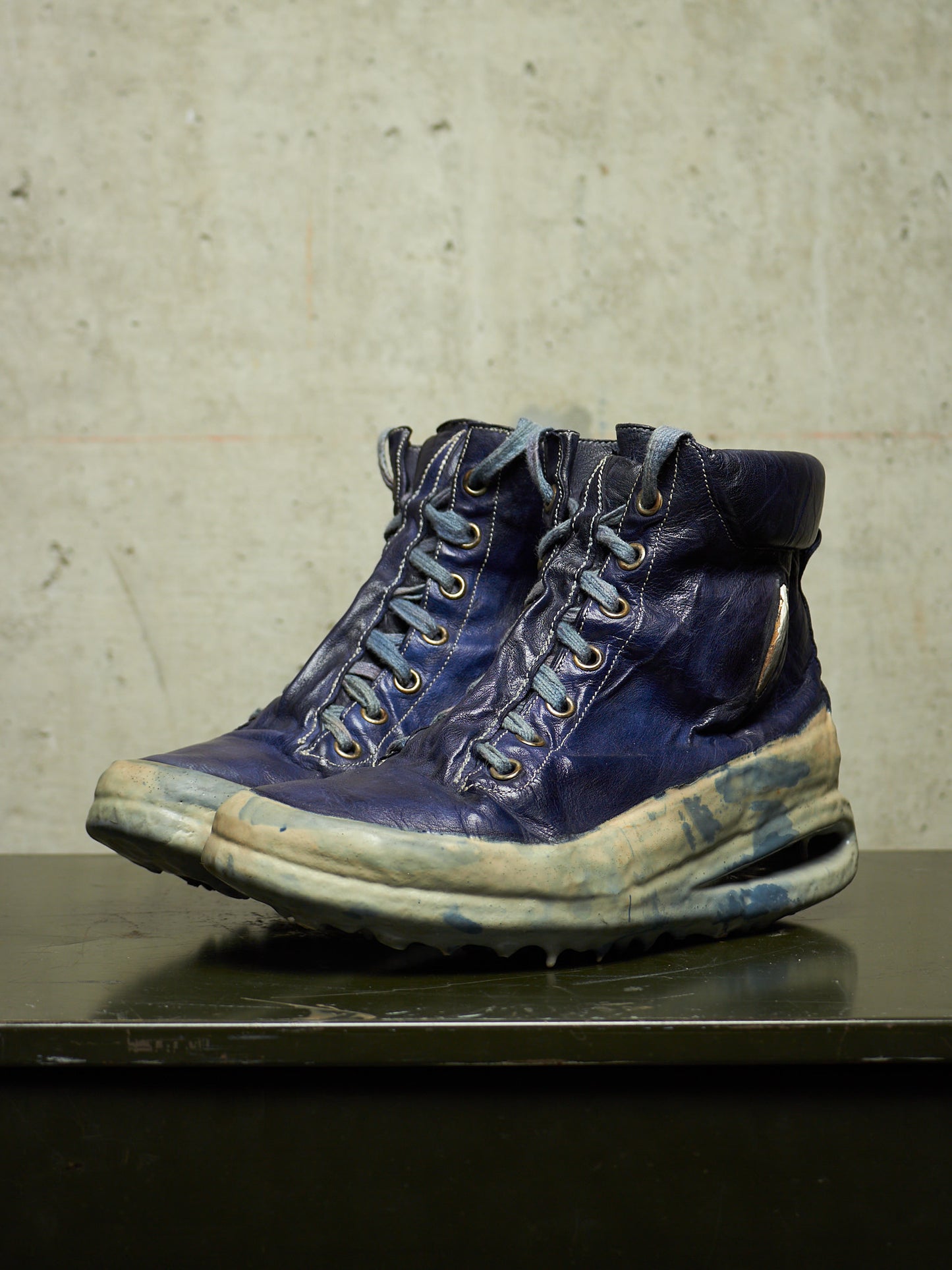 Carol Christian Poell ‘AM/2685P ROOMS-PTC/16’ Object-dyed Kangaroo Leather Titanium Prosthetic U-sole Drip Sneakers