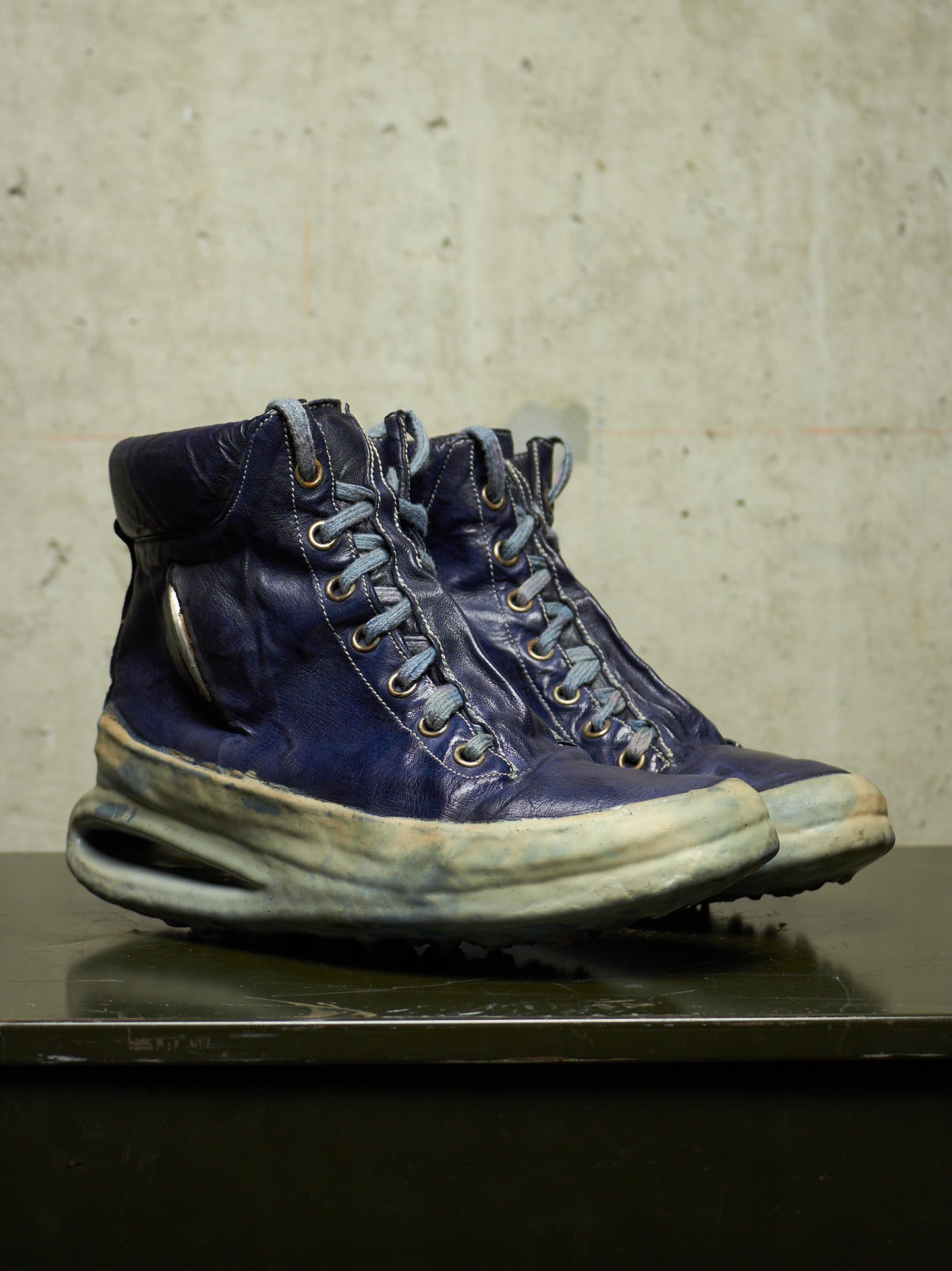 Carol Christian Poell ‘AM/2685P ROOMS-PTC/16’ Object-dyed Kangaroo Leather Titanium Prosthetic U-sole Drip Sneakers