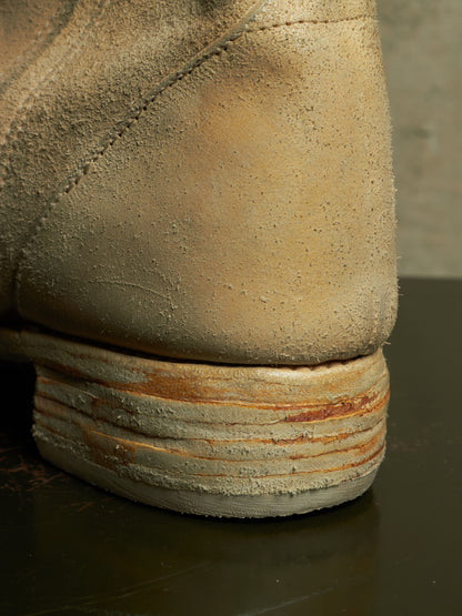 Carol Christian Poell AW05 "On Demand" Reverse Horse Leather Side Zip Boots