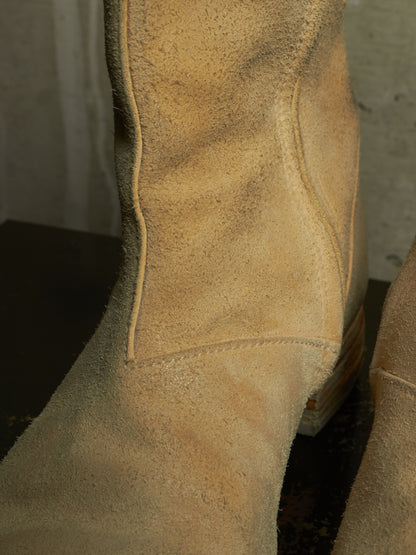 Carol Christian Poell AW05 "On Demand" Reverse Horse Leather Side Zip Boots