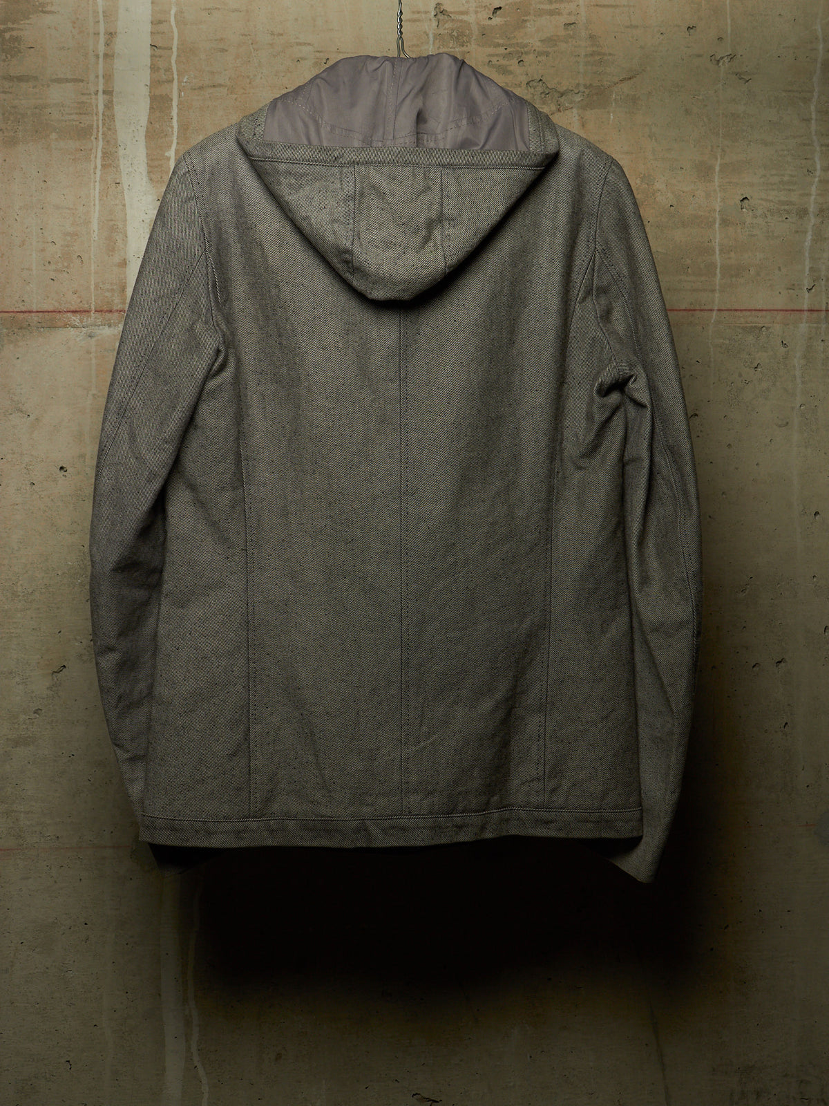 Carol Christian Poell AW97-98 Grey Hooded Zip-Up Denim Jacket