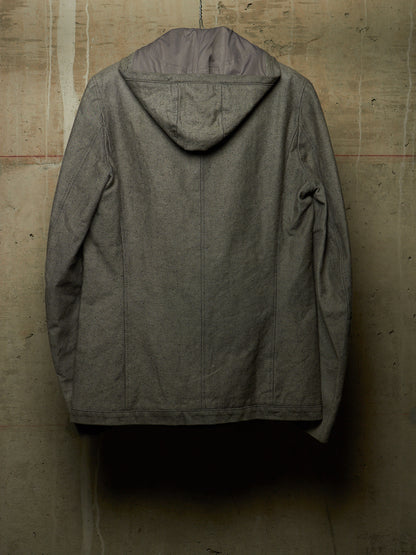 Carol Christian Poell AW97-98 Grey Hooded Zip-Up Denim Jacket