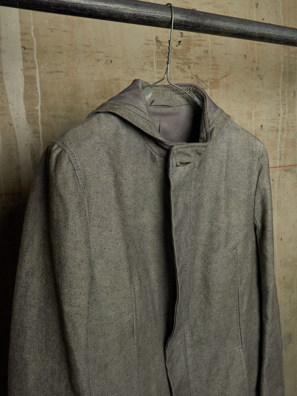 Carol Christian Poell AW97-98 Grey Hooded Zip-Up Denim Jacket