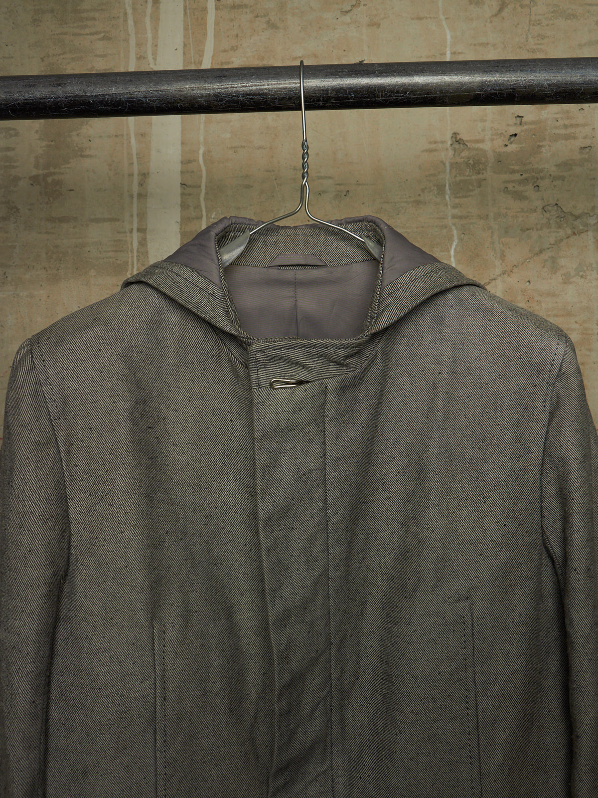 Carol Christian Poell AW97-98 Grey Hooded Zip-Up Denim Jacket