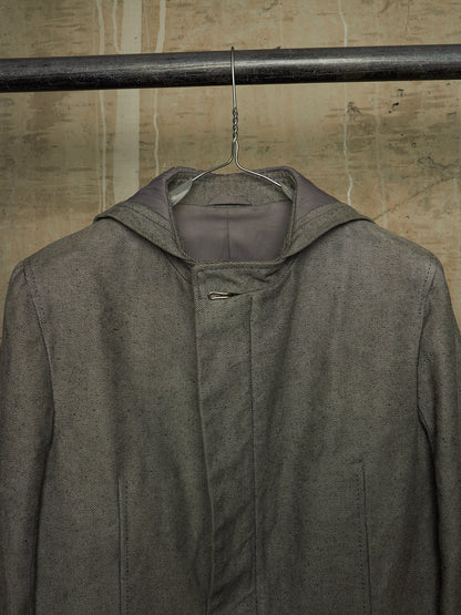 Carol Christian Poell AW97-98 Grey Hooded Zip-Up Denim Jacket