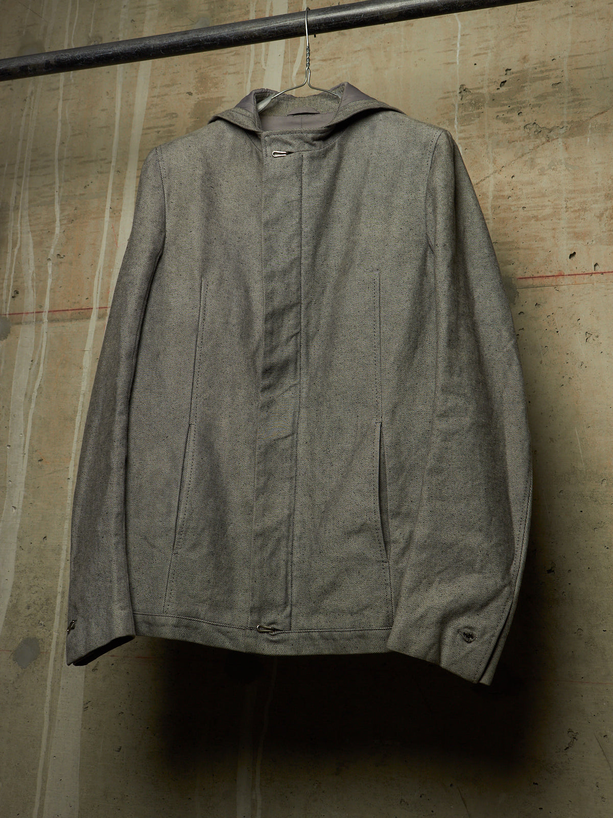 Carol Christian Poell AW97-98 Grey Hooded Zip-Up Denim Jacket