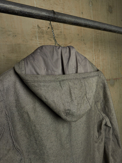 Carol Christian Poell AW97-98 Grey Hooded Zip-Up Denim Jacket
