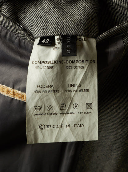 Carol Christian Poell AW97-98 Grey Hooded Zip-Up Denim Jacket
