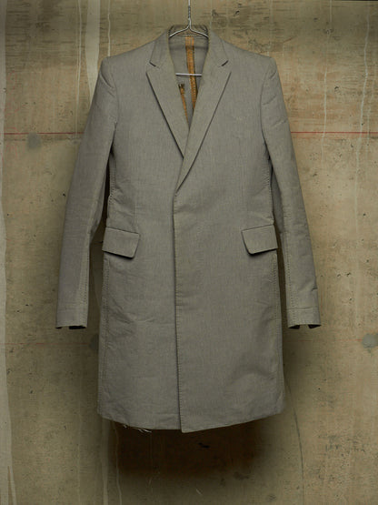 Carol Christian Poell 'GM/2622B CORAWO/7' Grey Visible Meltlock Unlined Dead-End Long Blazer