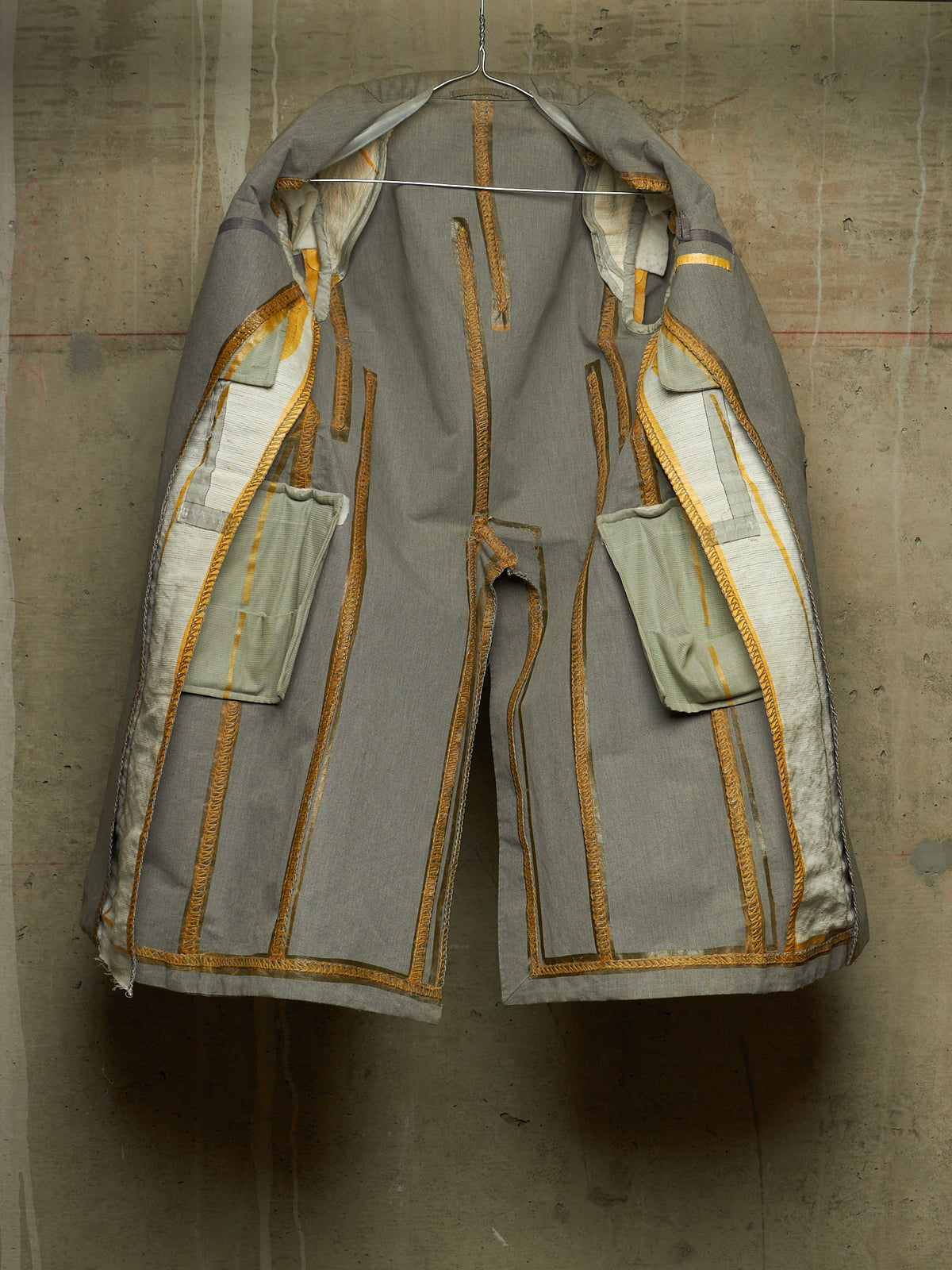 Carol Christian Poell 'GM/2622B CORAWO/7' Grey Visible Meltlock Unlined Dead-End Long Blazer