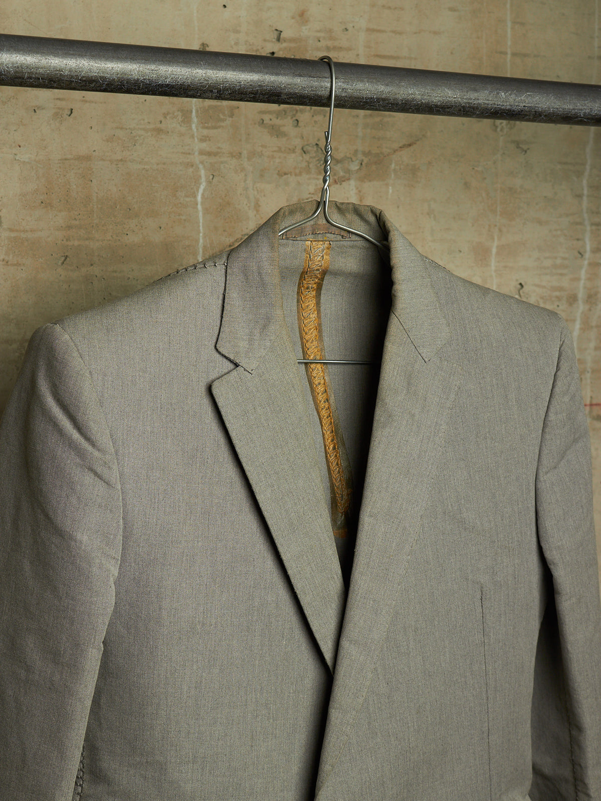 Carol Christian Poell 'GM/2622B CORAWO/7' Grey Visible Meltlock Unlined Dead-End Long Blazer