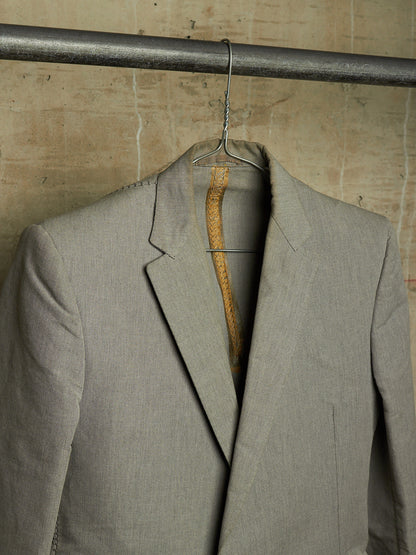 Carol Christian Poell 'GM/2622B CORAWO/7' Grey Visible Meltlock Unlined Dead-End Long Blazer