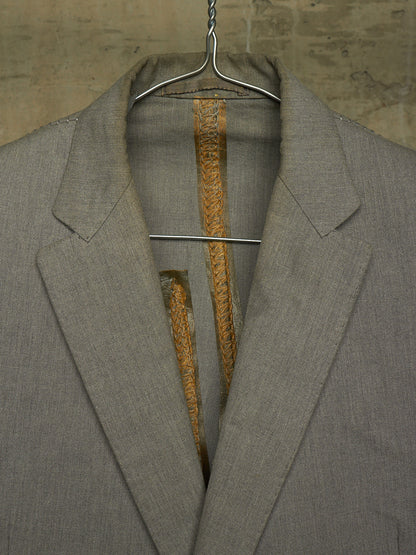 Carol Christian Poell 'GM/2622B CORAWO/7' Grey Visible Meltlock Unlined Dead-End Long Blazer