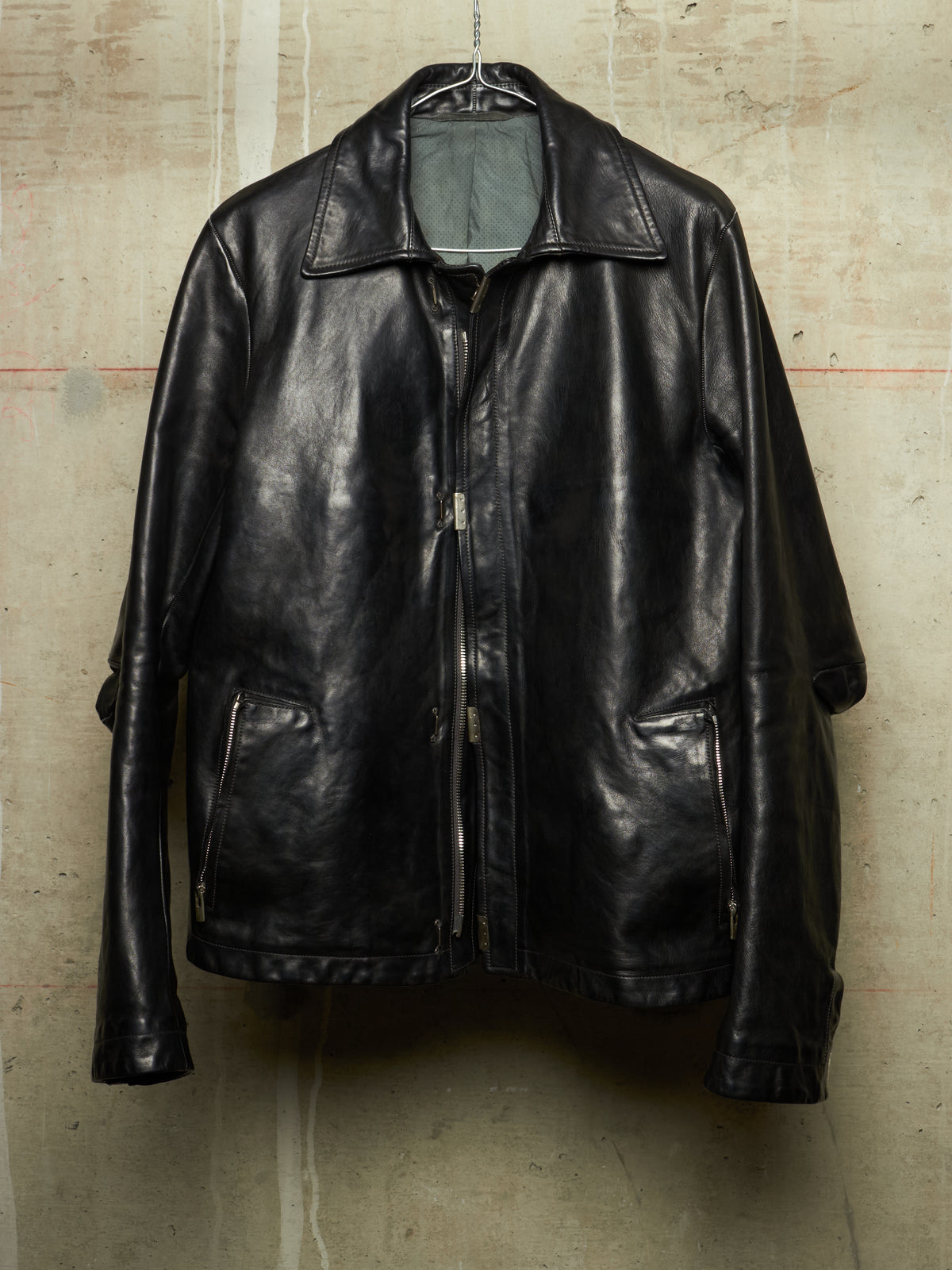 Carol Christian Poell ‘LM/2498 CORS-PTC/010’ Object-dyed Lined Scarstitch Horse Leather Jacket (Size 48)
