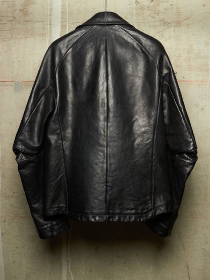 Carol Christian Poell ‘LM/2498 CORS-PTC/010’ Object-dyed Lined Scarstitch Horse Leather Jacket (Size 48)