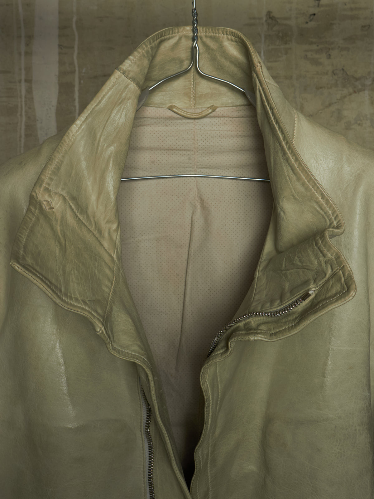 Carol Christian Poell 'LM/2599 BIAS-PTC/33' High Neck Bison Leather Jacket