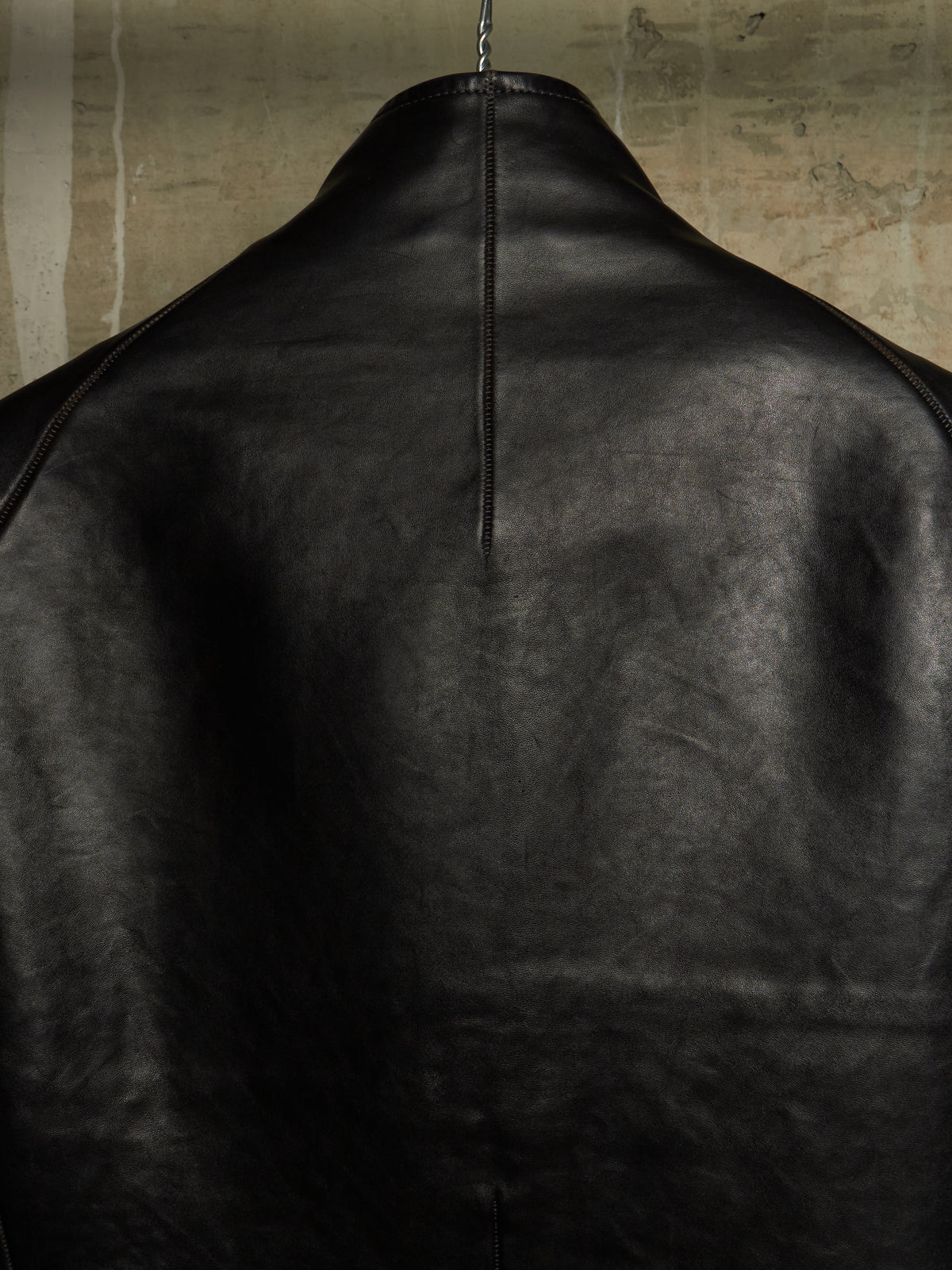 Carol Christian Poell 'LM/2599GP CORS-PTC/010' Object-dyed Lined Arthostic Titanium Elbow Horse Leather Jacket