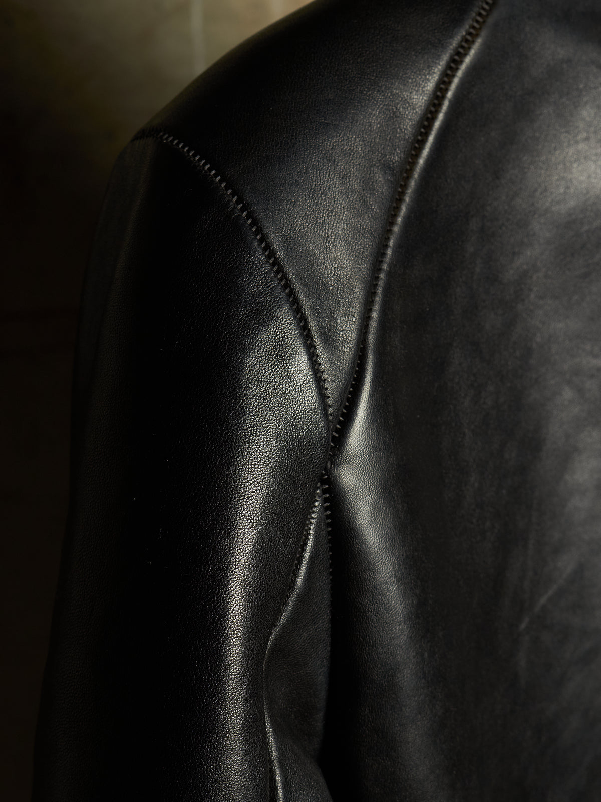 Carol Christian Poell 'LM/2599GP CORS-PTC/010' Object-dyed Lined Arthostic Titanium Elbow Horse Leather Jacket
