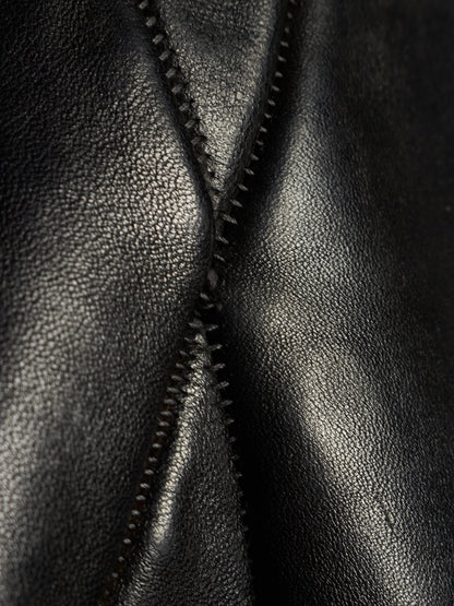 Carol Christian Poell 'LM/2599GP CORS-PTC/010' Object-dyed Lined Arthostic Titanium Elbow Horse Leather Jacket