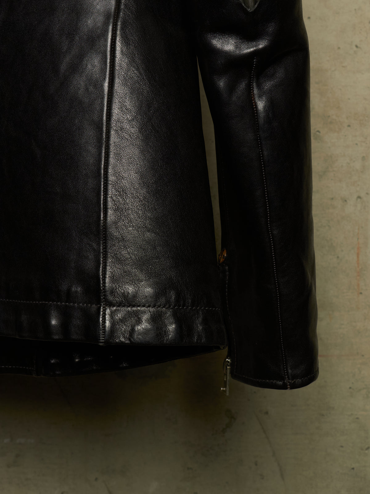 Carol Christian Poell 'LM/2599GP CORS-PTC/010' Object-dyed Lined Arthostic Titanium Elbow Horse Leather Jacket