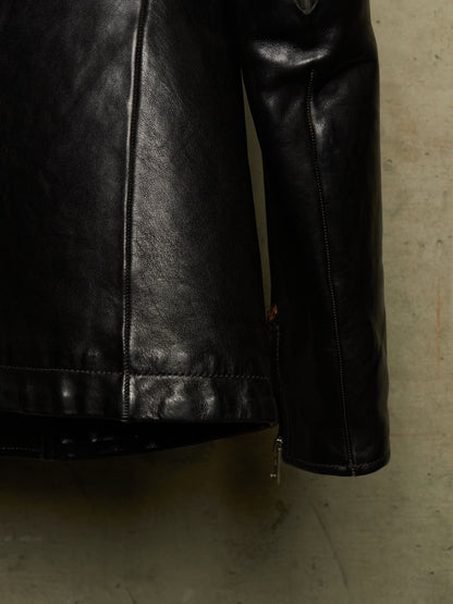 Carol Christian Poell 'LM/2599GP CORS-PTC/010' Object-dyed Lined Arthostic Titanium Elbow Horse Leather Jacket