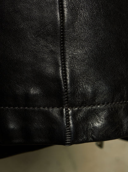Carol Christian Poell 'LM/2599GP CORS-PTC/010' Object-dyed Lined Arthostic Titanium Elbow Horse Leather Jacket